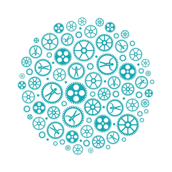 Social Networking Vector Concept Cogs Gears — Stock Vector