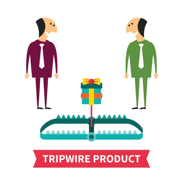 Conceito Vetor Produto Tripwire Estilo Plano — Vetor de Stock