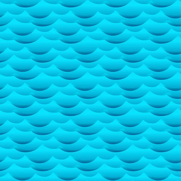Blue Water Waves Seamless Vector Texture Pattern — Stock Vector