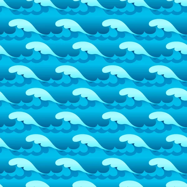 蓝色水波与飞溅的无缝矢量纹理或图案 — 图库矢量图片