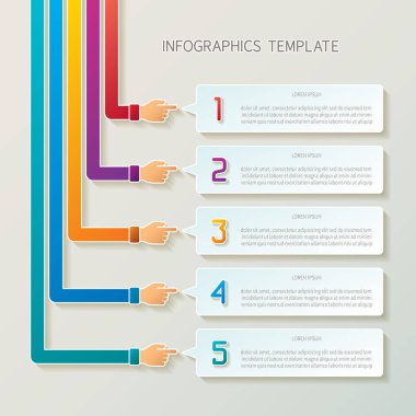 Vektör 5 adım Infographic şablon düzeni iş akışı düzeni, numaralandırılmış seçenekleri, grafik veya diyagram için 3d tarzında soyut