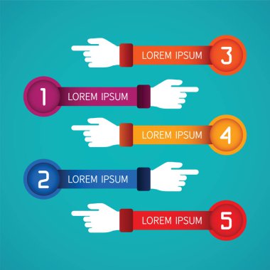 Düzen iş akışı düzeni, numaralandırılmış seçenekleri, grafik veya diyagram için düz stil tasarlamak vektör Infographic şablonu