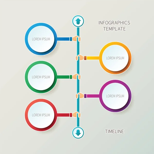 Αφηρημένη Διάνυσμα Timeline Infographic Πρότυπο Στυλ Για Διάταξη Ροής Εργασίας — Διανυσματικό Αρχείο