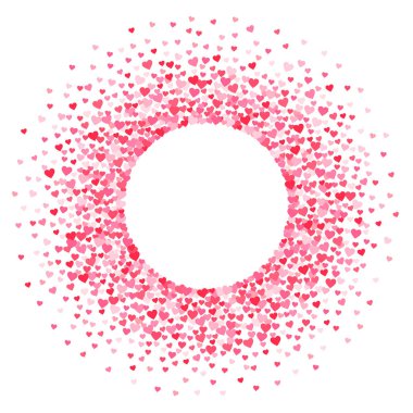 Vektör pembe ve kırmızı Valentines gün kalpler çerçeve