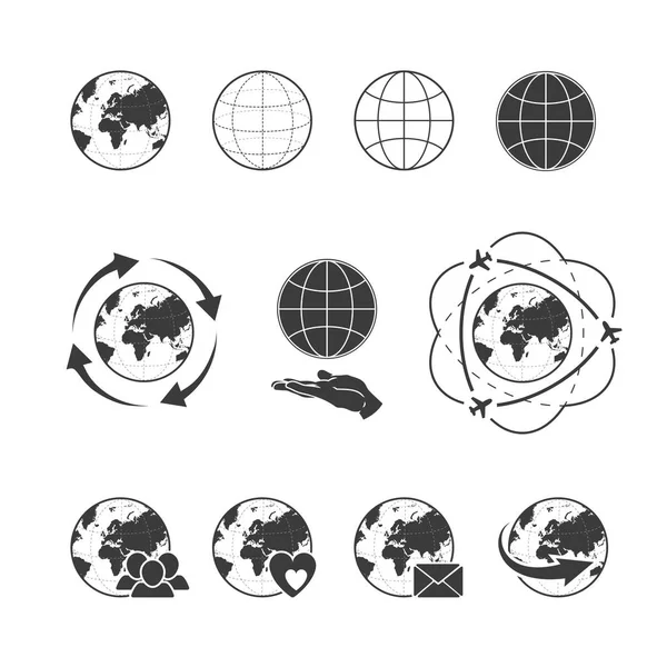 Fahrendes Vektor Symbol Mit Erdkugel Auf Weißem Hintergrund — Stockvektor