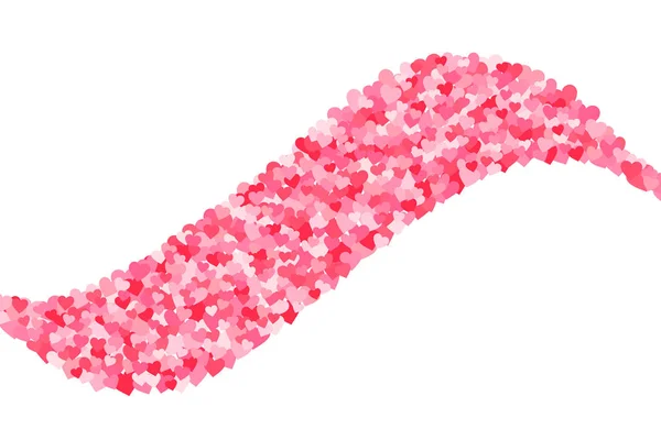 Vector Roze Rode Valentines Dagen Heartshapes Golvende Stripe Decoratief Element — Stockvector