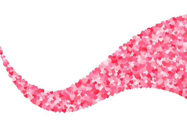 Vektor Rosa Rote Valentinstage Herzformen Welliger Streifen Dekoratives Element — Stockvektor