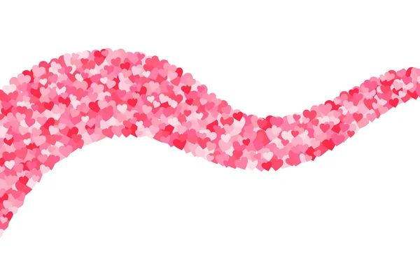 Vector Roze Rode Valentines Dagen Heartshapes Golvende Stripe Decoratief Element — Stockvector