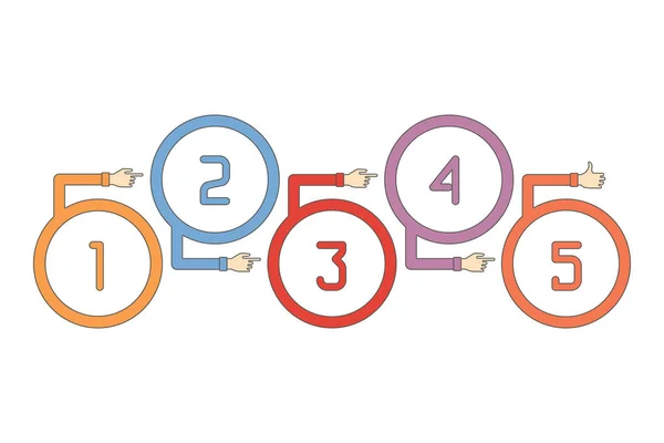 Modèle Infographique Vectoriel Abstrait Chronologie Dans Style Contour Plat Pour — Image vectorielle