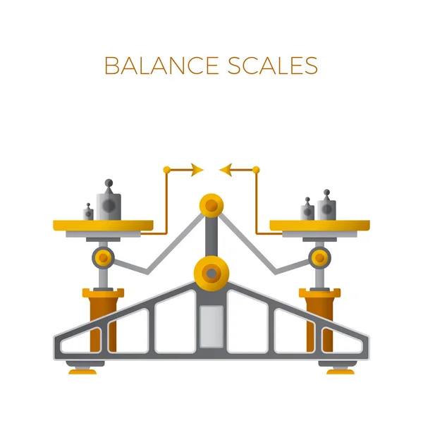 Retro Balance Scales Flat Style — Stock Vector