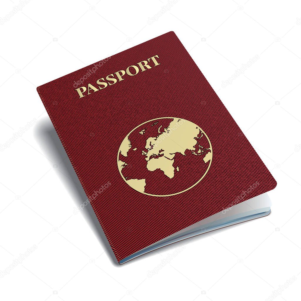 Vector international passport with globe.