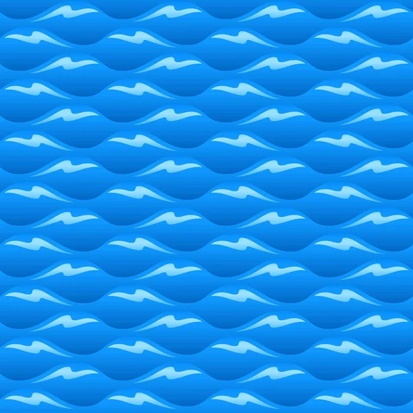 Blue Water Waves Seamless Vector Texture Pattern — Stock Vector
