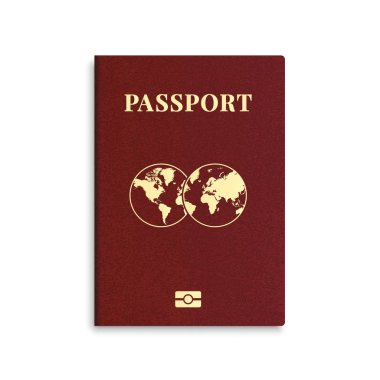 Vektör uluslararası pasaport kırmızı kapak şablonu