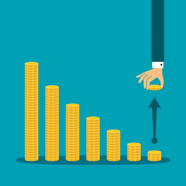 Conceito de vetor de declínio de atividade econômica em estilo plano —  Vetores de Stock