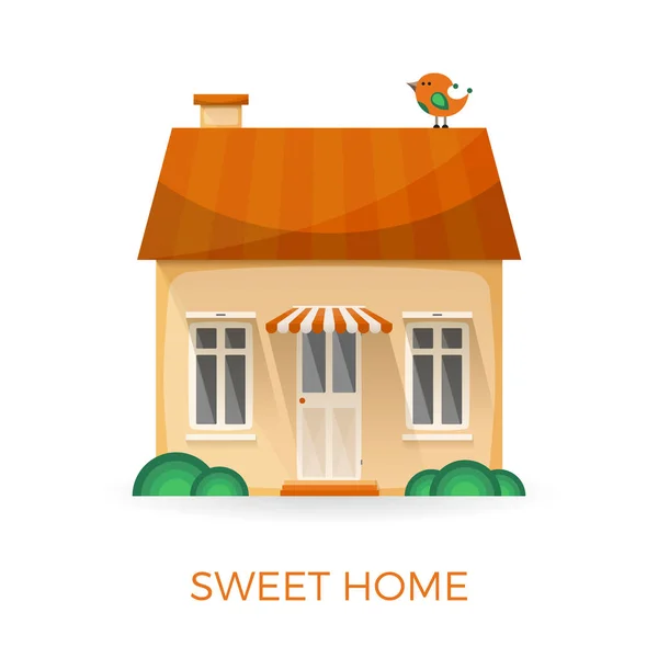 Sweet home simple vector concept in flat style — Stock Vector