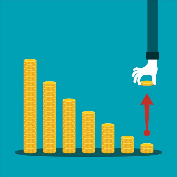 Conceito de vetor de declínio de atividade econômica em estilo plano —  Vetores de Stock