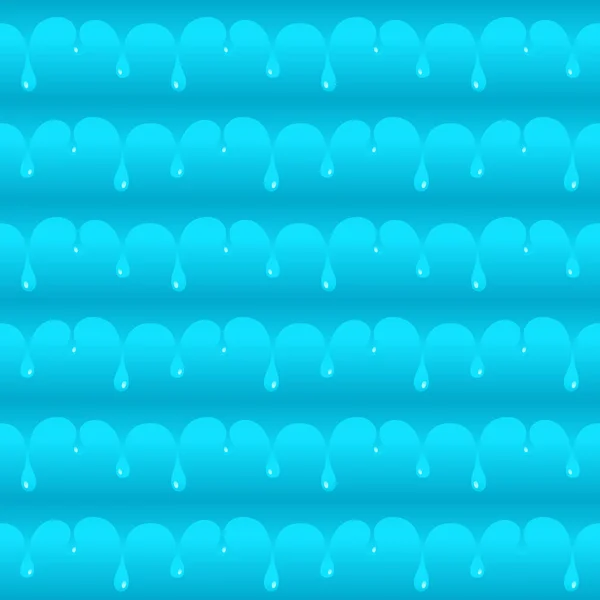 Blue smooth water drops seamless vector texture or pattern — Stock Vector