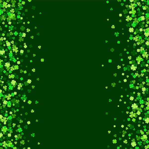 Vector groene klaver vertrekt wenskaart achtergrond voor Saint Patrick's Day in vlakke stijl — Stockvector