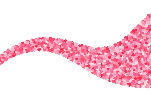 Vector roze & rode Valentines dagen heartshapes golvende stripe decoratief element — Stockvector