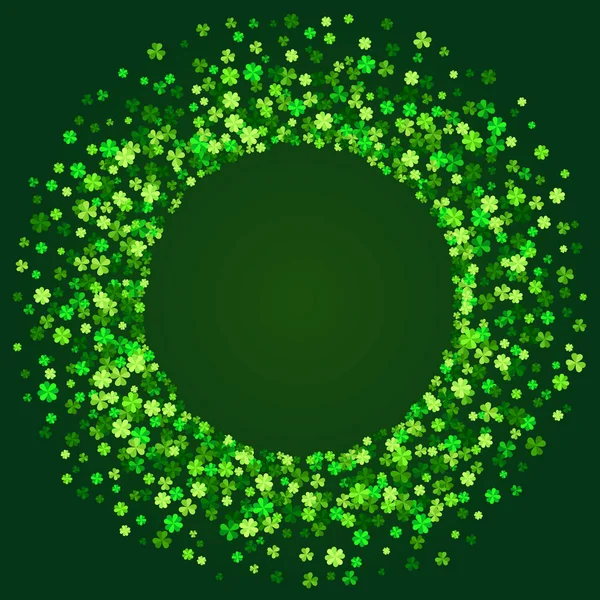 Vektor gröna klöver löv hälsningen kort bakgrund för Saint Patrick's Day i platt stil — Stock vektor