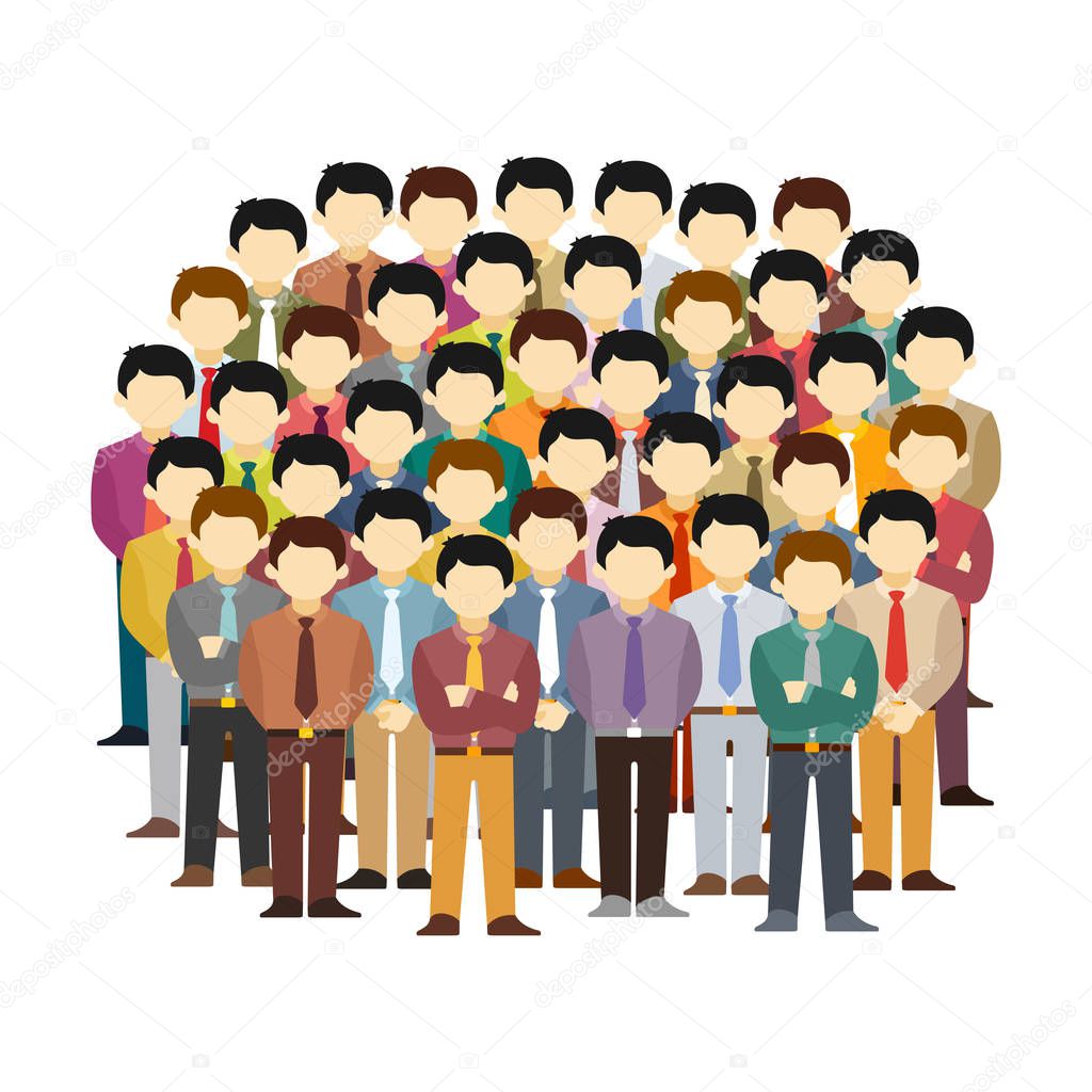 Men characters community vector concept in flat style