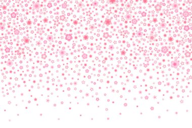 Düz tarzda pembe kiraz veya sakura çiçek vektör çiçeği tebrik kartı arka plan