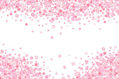 Düz tarzda pembe kiraz veya sakura çiçek vektör çiçeği tebrik kartı arka plan