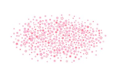 Düz tarzda pembe kiraz veya sakura çiçek vektör çiçeği tebrik kartı arka plan