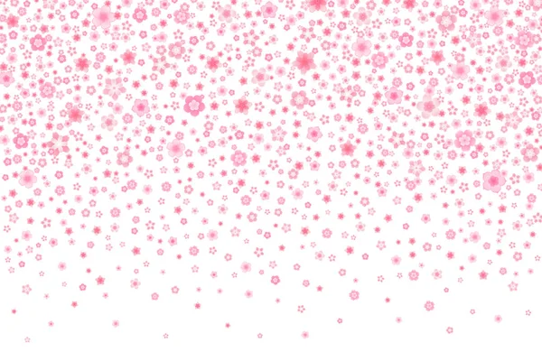 Vector Blossom wenskaart achtergrond met roze kersen of Sakura bloemen in platte stijl — Stockvector