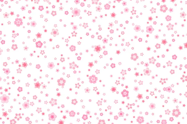 Vector Blossom gratulationskort bakgrund med rosa körsbär eller Sakura blommor i platt stil — Stock vektor