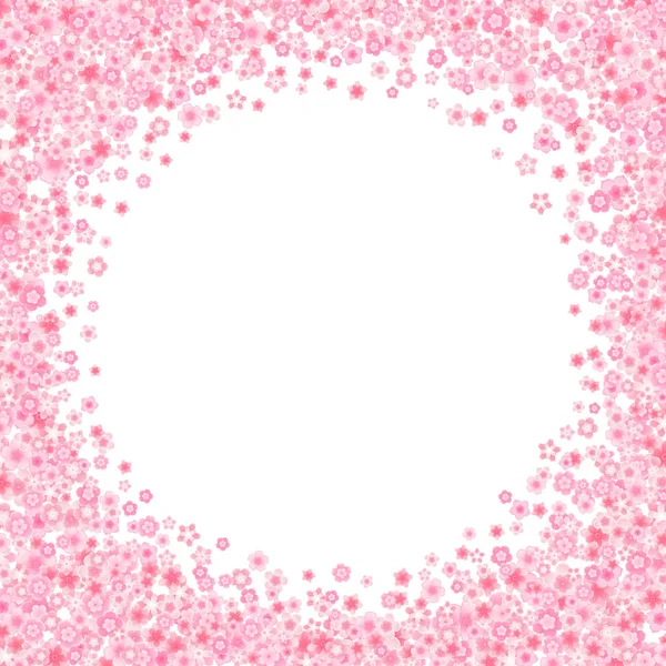 フラットなスタイルでピンクの桜や桜の花とベクトル花グリーティングカードの背景 — ストックベクタ