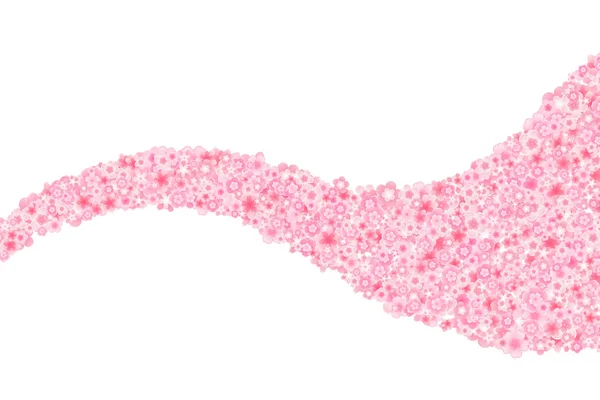 Vector cherry or sakura blossoms wavy design element — Stock Vector