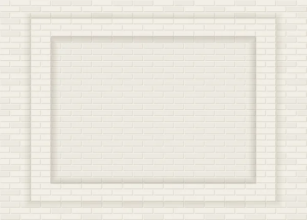 Vector marco de pared de ladrillo blanco o fondo — Vector de stock