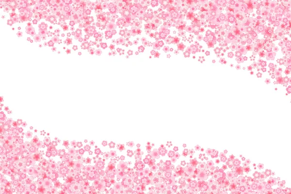 Vektorkirsche oder Sakura-Blüten welliges Gestaltungselement Stockillustration