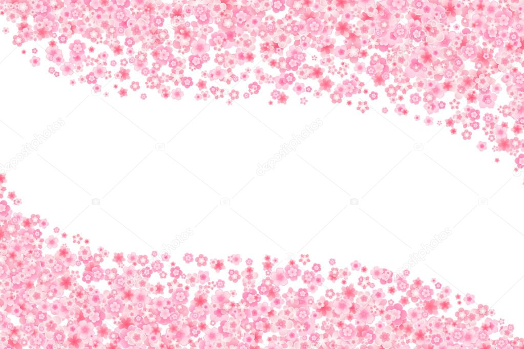 Vector cherry or sakura blossoms wavy design element