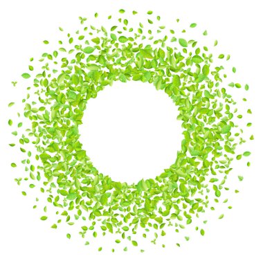 Vektör taze bahar yeşil düz tarzda tebrik kartı için arka plan bırakır