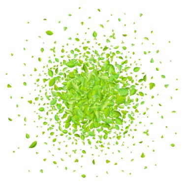 Vektör taze bahar yeşil düz tarzda tebrik kartı için arka plan bırakır