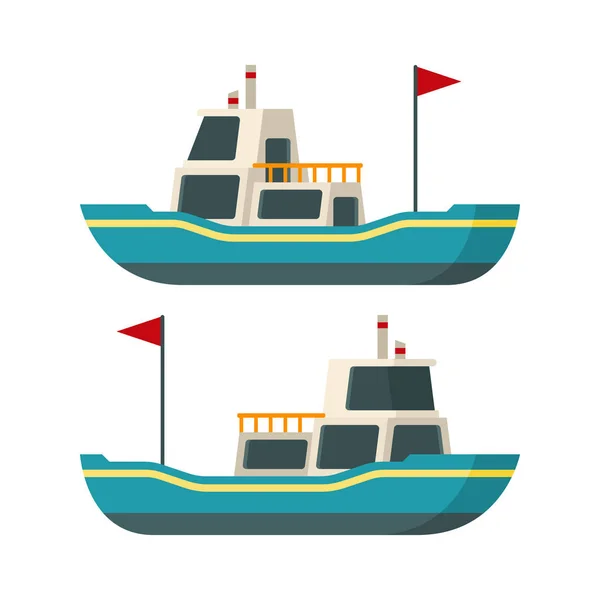 Vector sea boat in flat style — Stock Vector