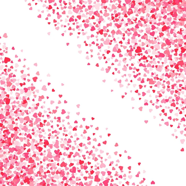 Růžový & červené Valentýn heartshapes pozadí prvek vektoru v plochý — Stockový vektor