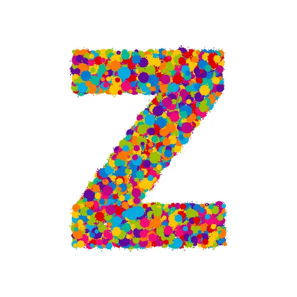 Fonte vectorielle éclaboussures de peinture colorées, lettre Z — Image vectorielle