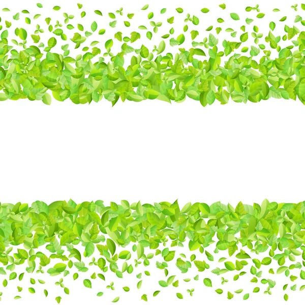 Διάνυσμα φρέσκια άνοιξη πράσινο φύλλα φόντο για Ευχετήρια κάρτα σε επίπεδη στυλ — Διανυσματικό Αρχείο