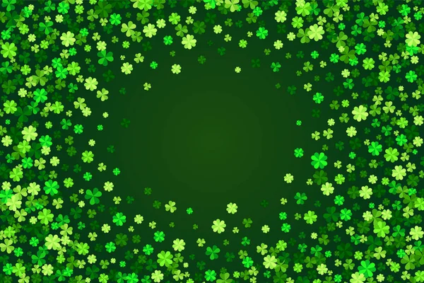 Vektor Grünklee Blätter Grußkarte Hintergrund für Saint Patrick 's Day in flachem Stil Stockillustration