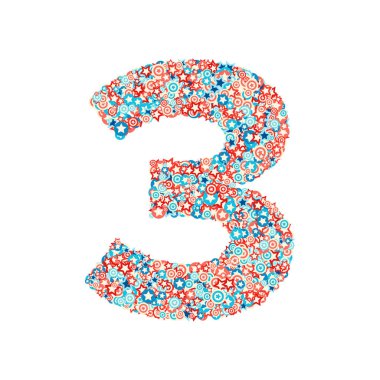 Vektör Abd ulusal tatil ve kutlama yazı tipi, sayı 3