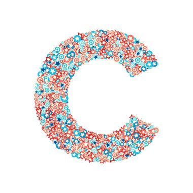 Vektör Abd ulusal tatil ve kutlama yazı tipi, harf C