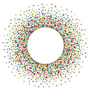 Vektör canlı renk sabun bubles veya konfeti şenlikli çerçeve