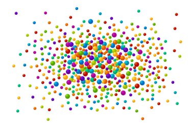 Vektör canlı renk sabun bubles veya konfeti şenlikli arka plan