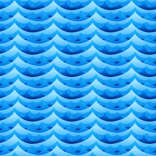 Gelombang air biru tekstur vektor tak berjahit atau pola - Stok Vektor