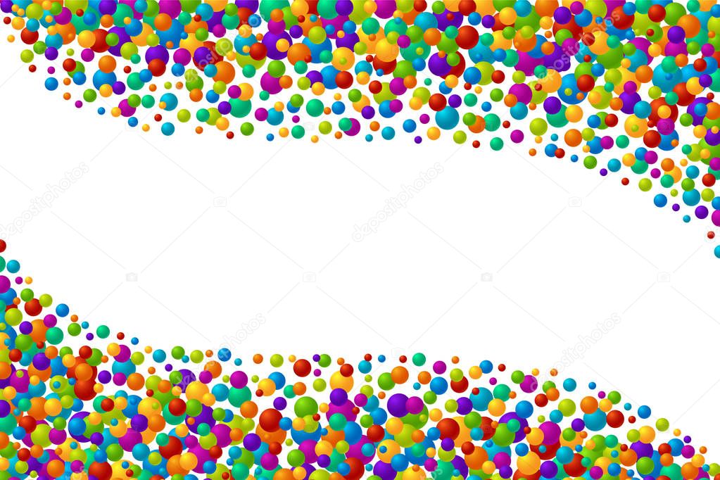 Vector vibrant color soap bubles or confetti festive background