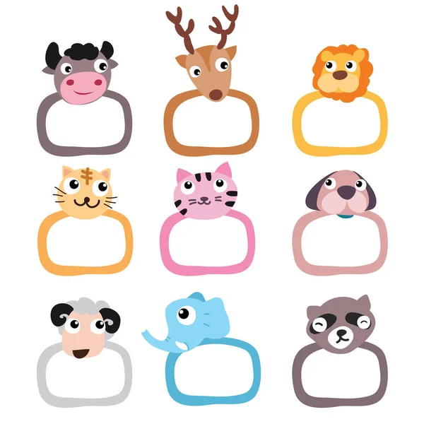 Animales Marco Vector Diseño — Vector de stock