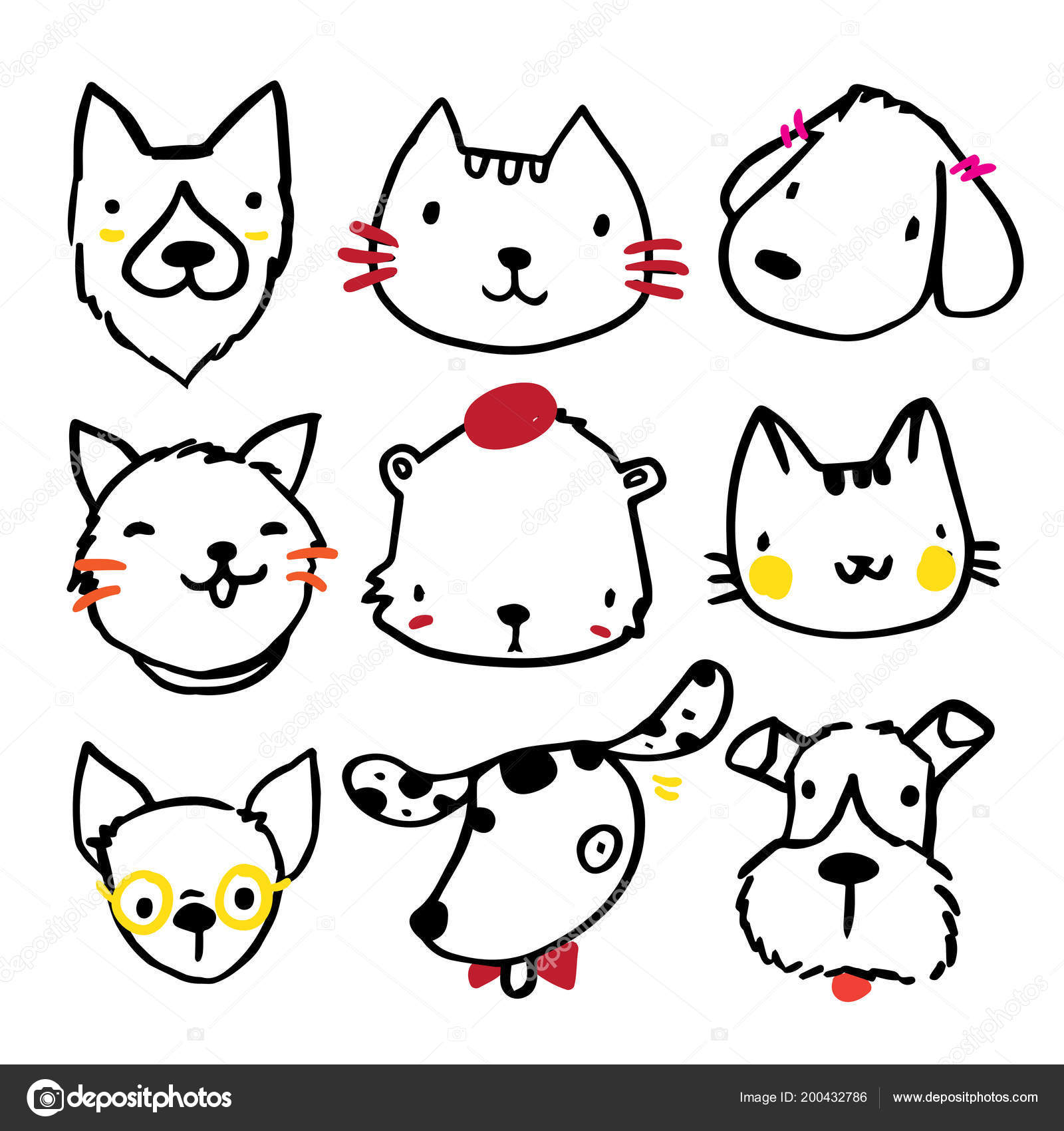 Conception Caractere Chat Chien Image Vectorielle Par Terdpongdesign Gmail Com C Illustration